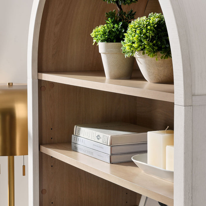 Nolan 74" Tall Arched Storage Display Cabinet Bookshelf