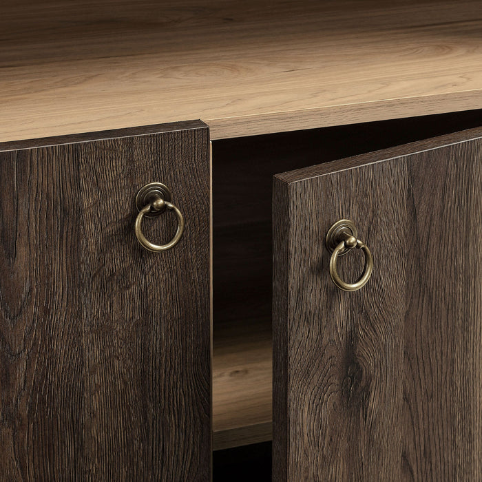 Nolan 74" Tall Arched Storage Display Cabinet Bookshelf