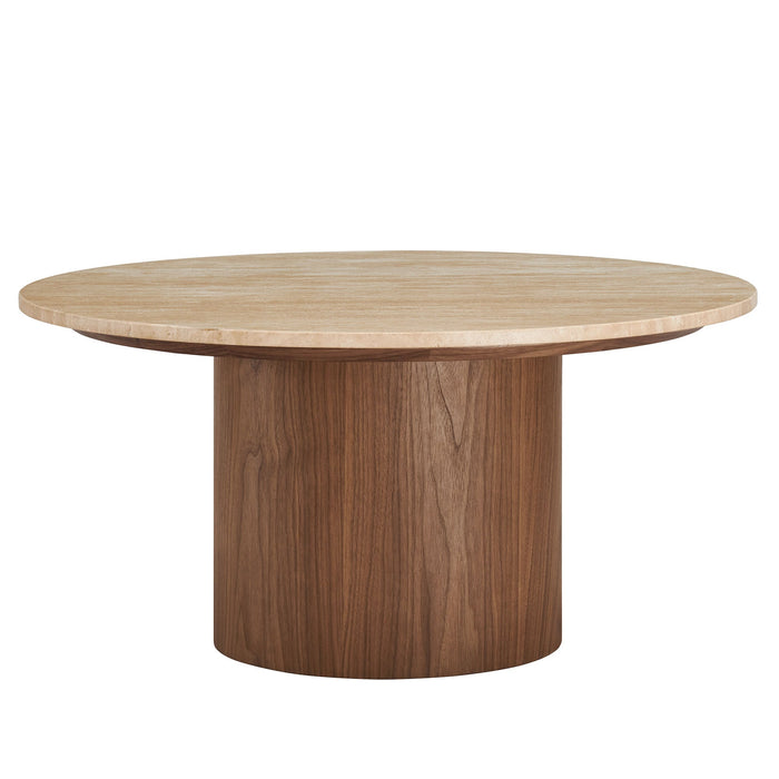 Kioni Round Travertine Coffee Table