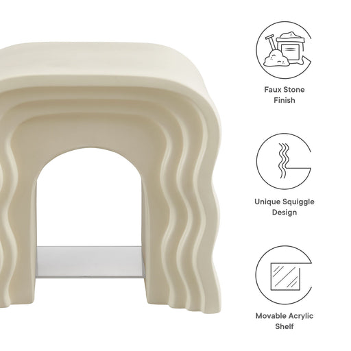 Modway Jorin Squiggle Side Table Living Room Furniture in Green - Side View