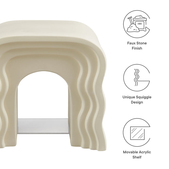 Modway Jorin Squiggle Side Table Living Room Furniture in Green - Side View