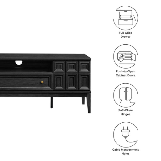 Modway Samos 59" TV Stand Living Room Furniture in Black - Side View