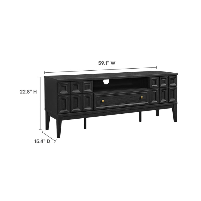 Modway Samos 59" TV Stand Living Room Furniture in Black - Detail View