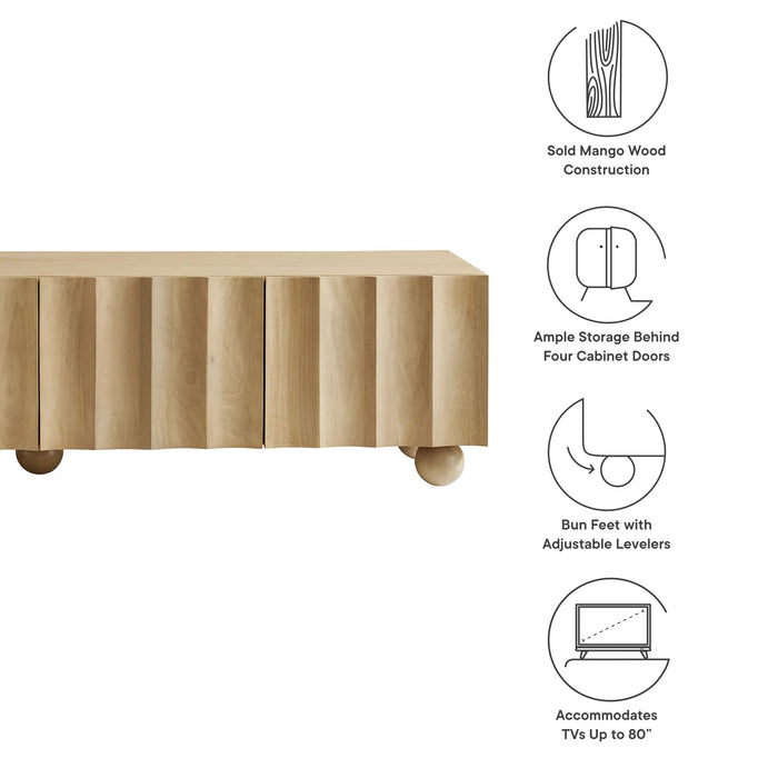 Modway Sorren Scalloped 71" Wood TV Stand Living Room Furniture - View 10