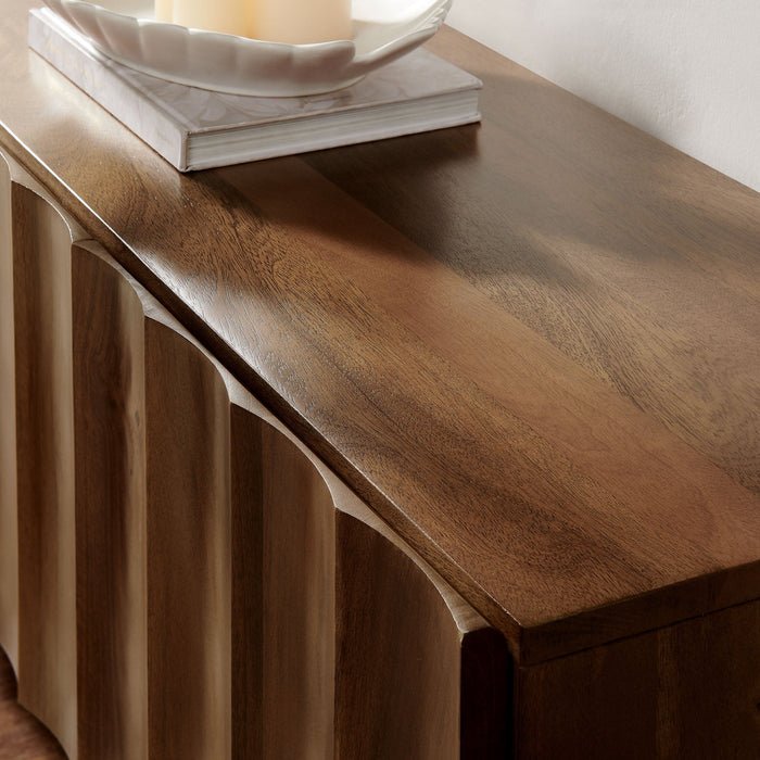 Modway Sorren Scalloped 71" Wood TV Stand Living Room Furniture - Close-Up