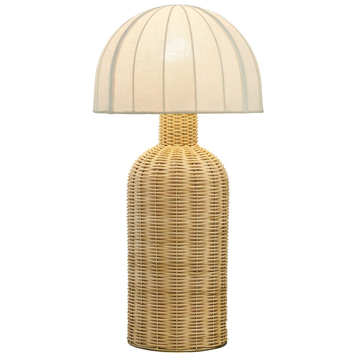 Modway Santo Rattan Table Lamp With Dome Shade Living Room Furniture in White