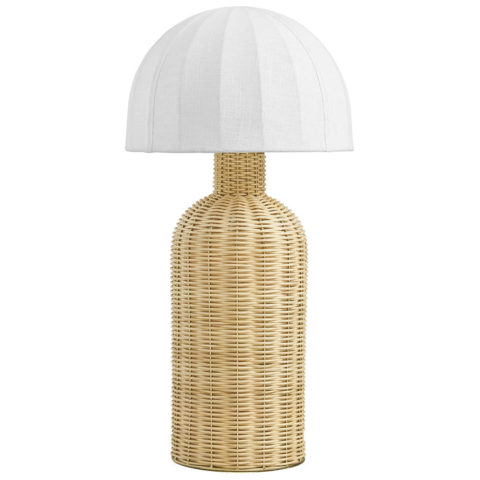 Modway Santo Rattan Table Lamp With Dome Shade Living Room Furniture - Dimensions