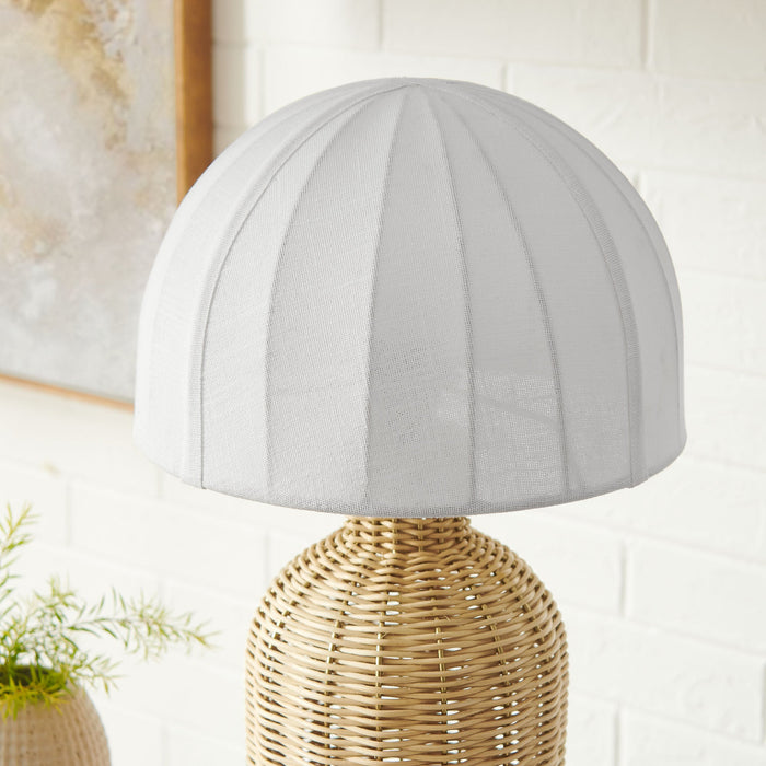 Santo Rattan Table Lamp With Dome Shade