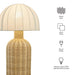 Modway Santo Rattan Table Lamp With Dome Shade Living Room Furniture in White - Side View