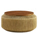 Modway Maris Seagrass and Wood Coffee Table Living Room Furniture in Brown