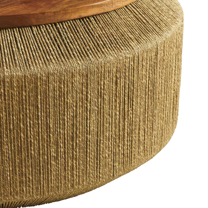Modway Maris Seagrass and Wood Coffee Table Living Room Furniture - Features