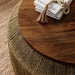 Modway Maris Seagrass and Wood Coffee Table Living Room Furniture - Close-Up
