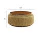 Modway Maris Seagrass and Wood Coffee Table Living Room Furniture in Brown - Detail View