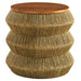 Modway Maris Seagrass and Wood End Table Living Room Furniture in Brown
