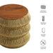 Modway Maris Seagrass and Wood End Table Living Room Furniture in Brown - Side View