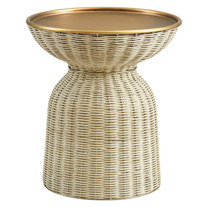 Modway Lazaro Round Rattan Side Table Living Room Furniture in Brown