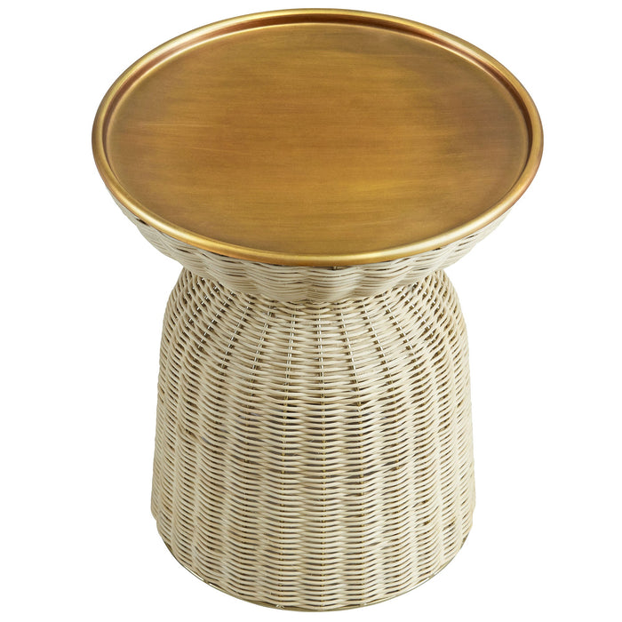Modway Lazaro Round Rattan Side Table Living Room Furniture - Lifestyle View