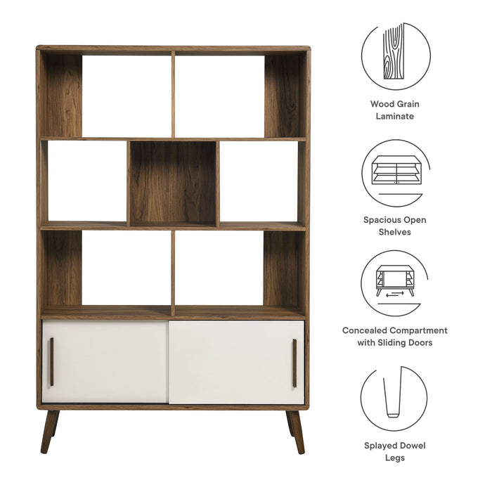 Modway Transmit 45" Bookcase with Sliding Doors Storage Shelf - View 10