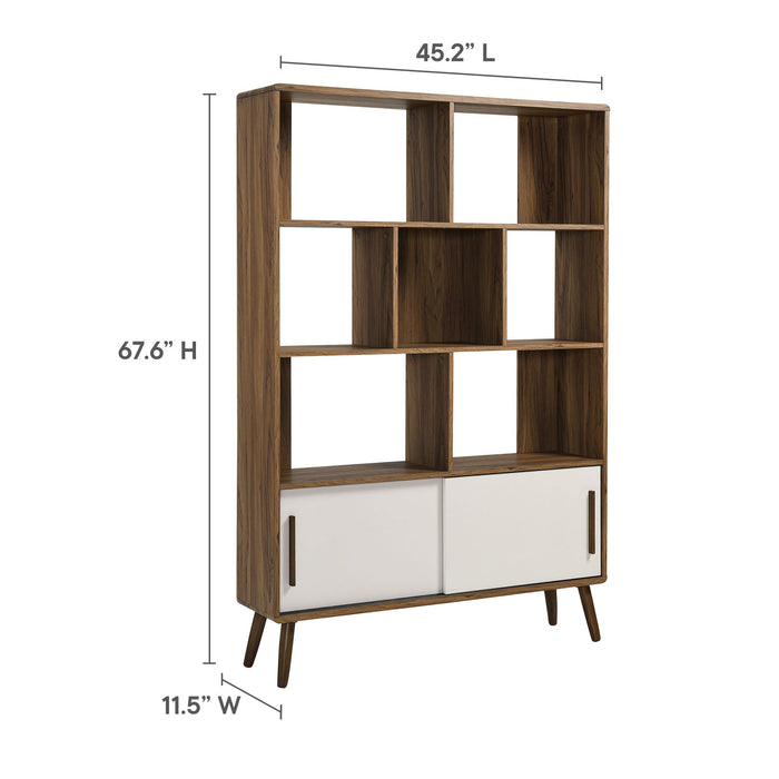 Modway Transmit 45" Bookcase with Sliding Doors Storage Shelf - View 11
