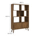 Modway Transmit 45" Bookcase with Sliding Doors Storage Shelf in Brown - Detail View