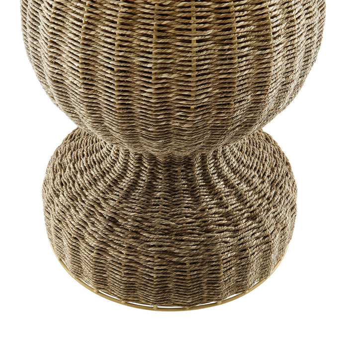 Zale 36" Marble and Seagrass Dining Table