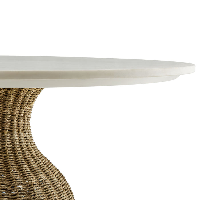 Zale 36" Marble and Seagrass Dining Table