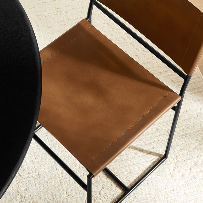 Thatcher Leather and Metal Dining Chair