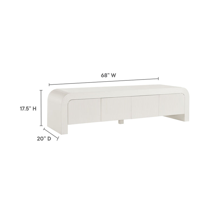 Modway Waterflute 68" Fluted TV Stand Living Room Furniture in Brown - Detail View