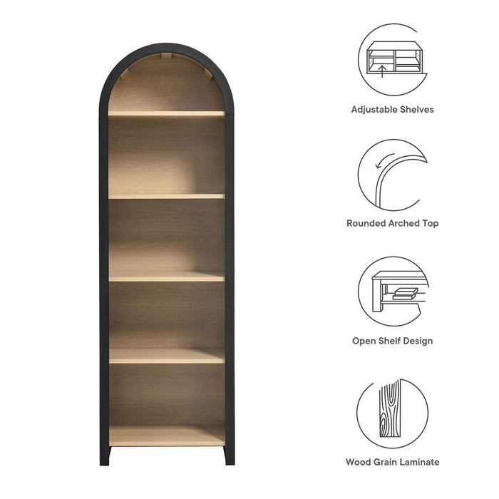 Evie Arched Narrow Bookcase Display Cabinet