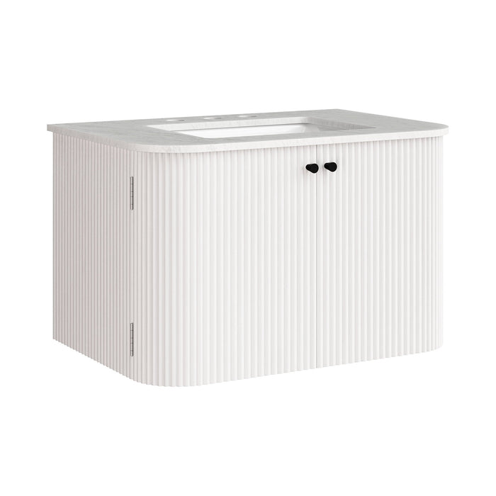 Zia Wall-Mount Bathroom Vanity with Marble Sink