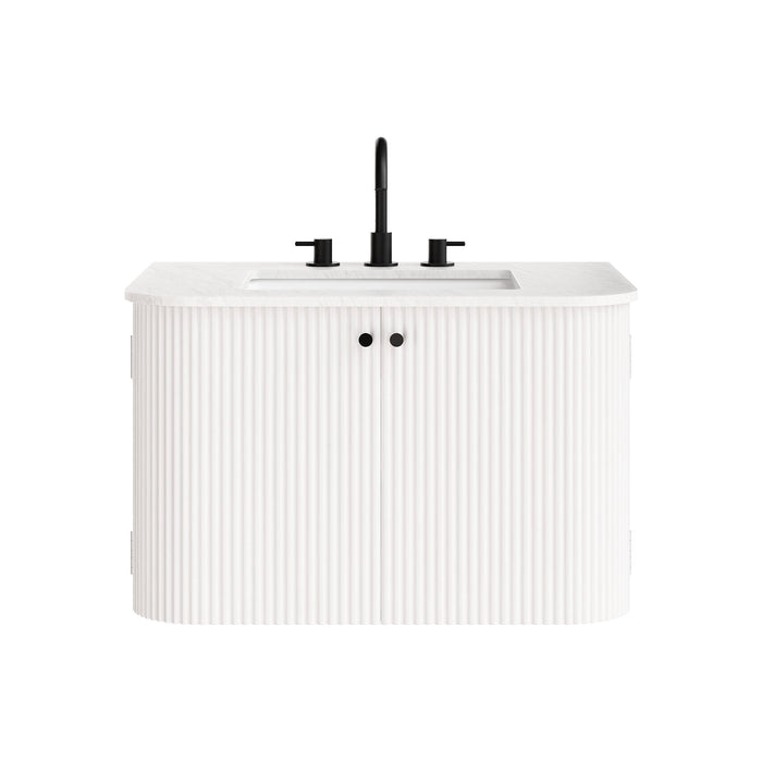 Zia Wall-Mount Bathroom Vanity with Marble Sink