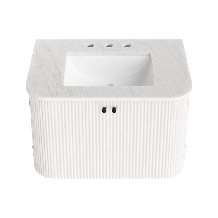 Zia Wall-Mount Bathroom Vanity with Marble Sink