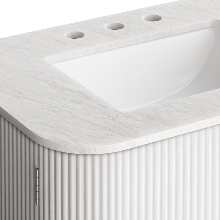 Zia Wall-Mount Bathroom Vanity with Marble Sink