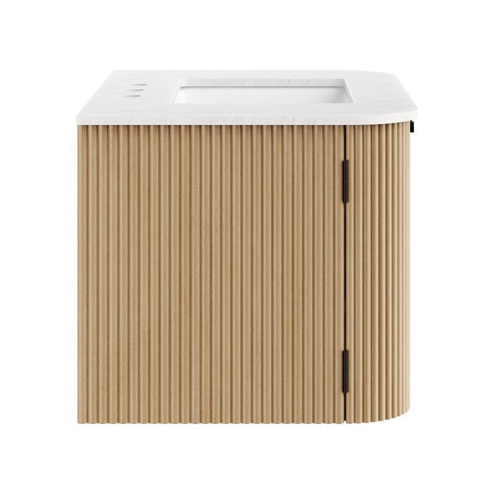 Zia Wall-Mount Bathroom Vanity with Marble Sink