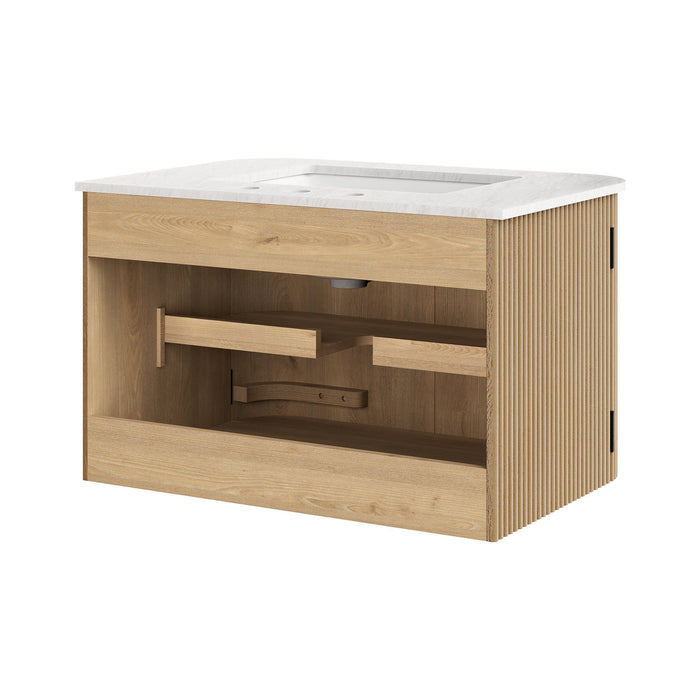 Zia Wall-Mount Bathroom Vanity with Marble Sink