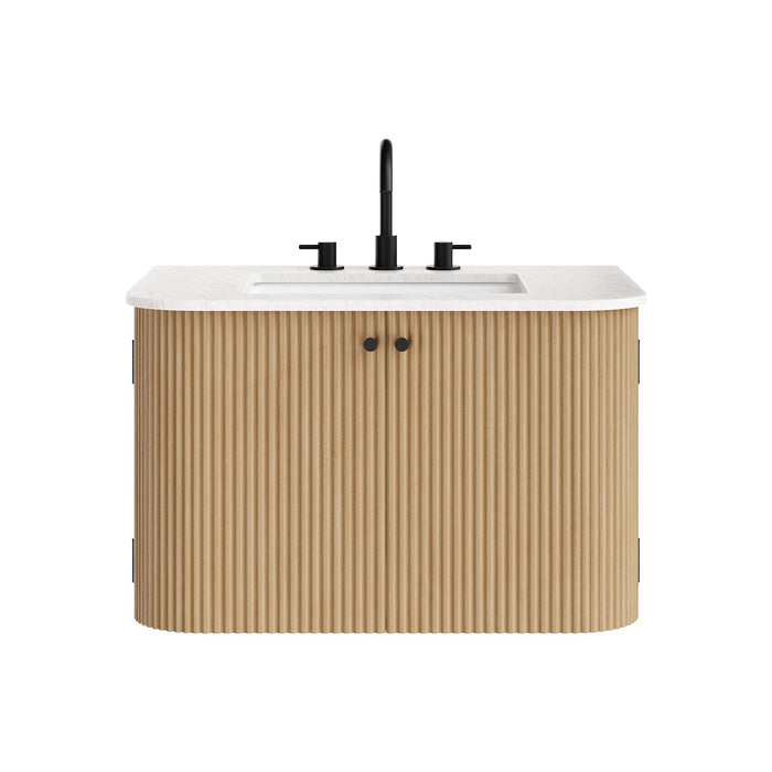 Zia Wall-Mount Bathroom Vanity with Marble Sink