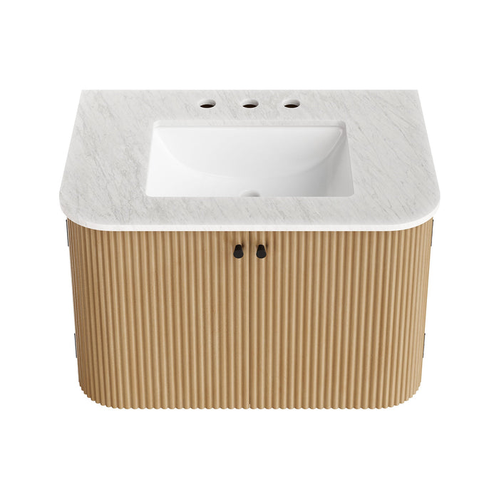 Zia Wall-Mount Bathroom Vanity with Marble Sink