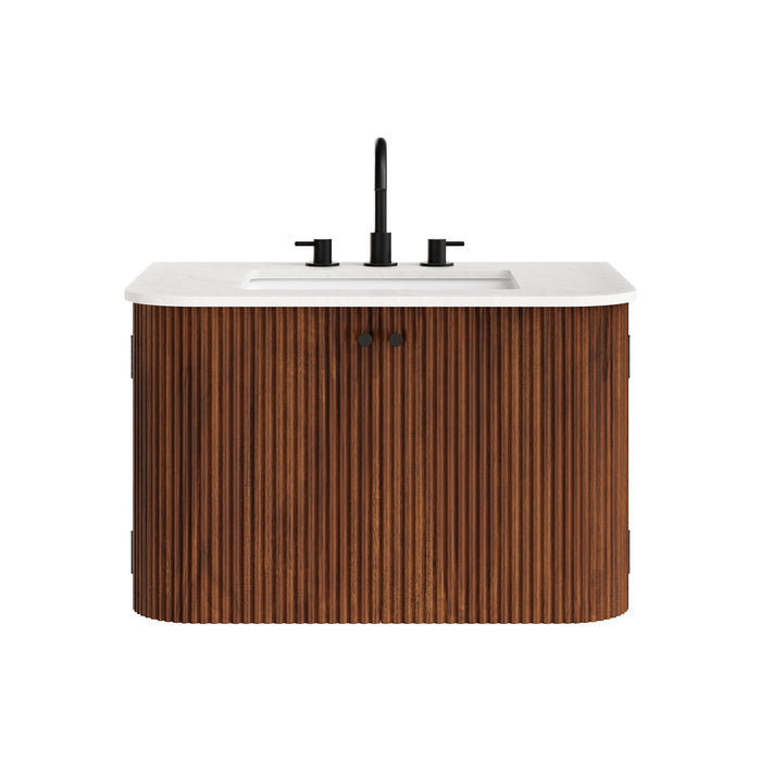 Zia Wall-Mount Bathroom Vanity with Marble Sink