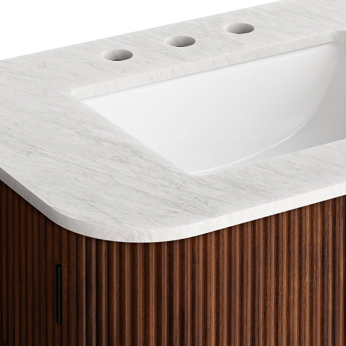 Zia Wall-Mount Bathroom Vanity with Marble Sink