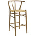 Amish Wood Bar Stool Weathered Gray Teak