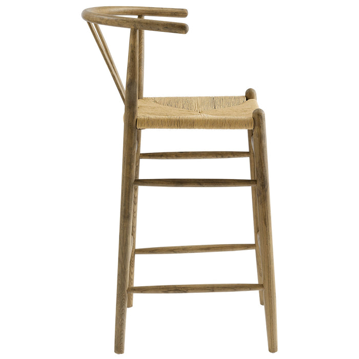 Amish Wood Bar Stool Weathered Gray Teak