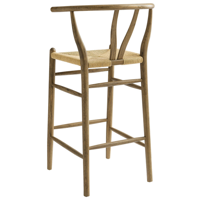 Amish Wood Bar Stool Weathered Gray Teak