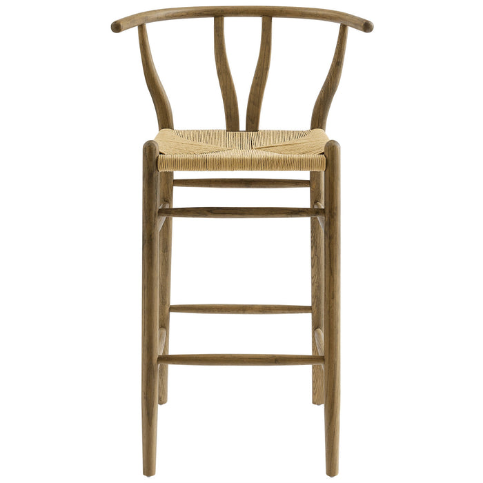 Amish Wood Bar Stool Weathered Gray Teak