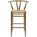 Amish Wood Bar Stool Weathered Gray Teak