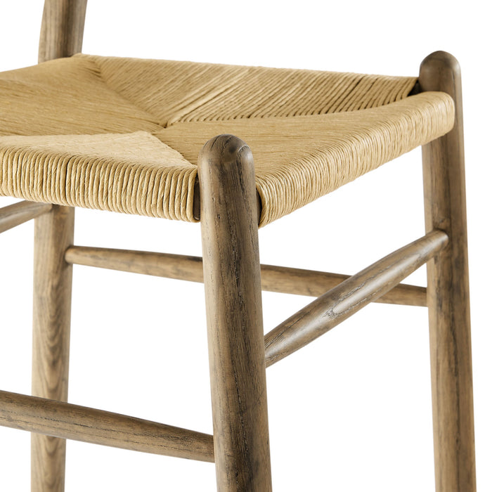 Amish Wood Bar Stool Weathered Gray Teak