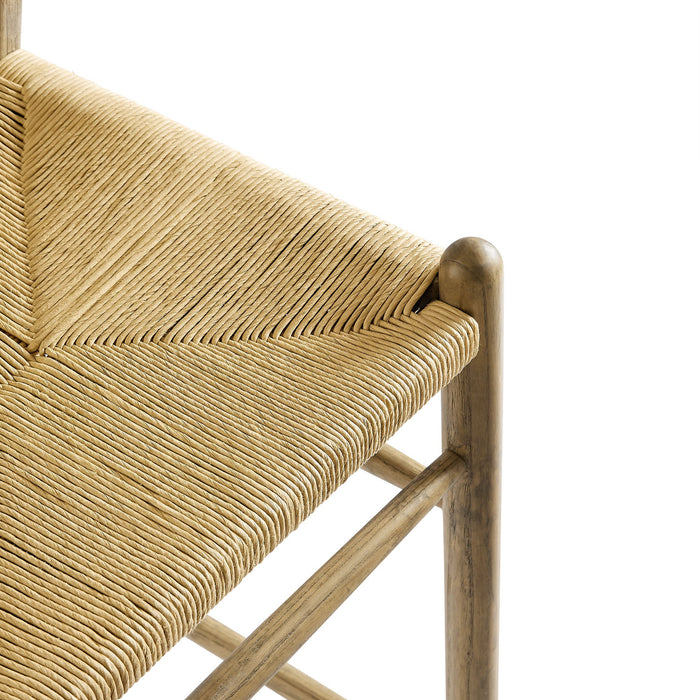 Amish Wood Bar Stool Weathered Gray Teak