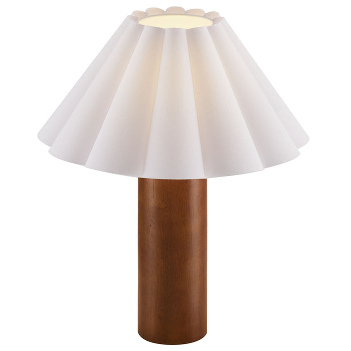 Modway Flora Wood Table Lamp With Pleated Petal Shade Living Room Furniture - Features