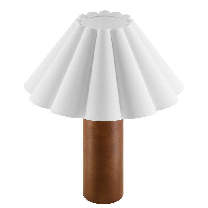 Modway Flora Wood Table Lamp With Pleated Petal Shade Living Room Furniture - Installation View
