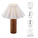 Modway Flora Wood Table Lamp With Pleated Petal Shade Living Room Furniture in Brown - Side View