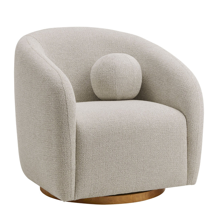 Holland Swivel Chenille Fabric Armchair